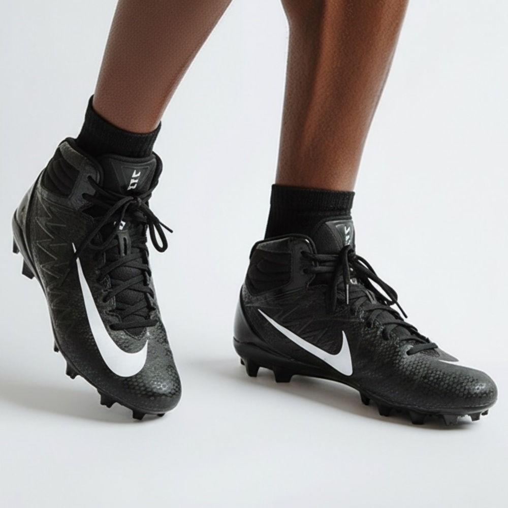 Nike Alpha Menace Football Cleats black & white Worn once! US size 15